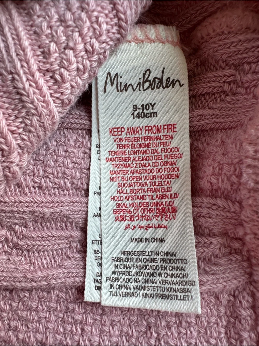 Mini Boden Cable Knit Tights in Pink, Cream & Navy - Footless and Footed